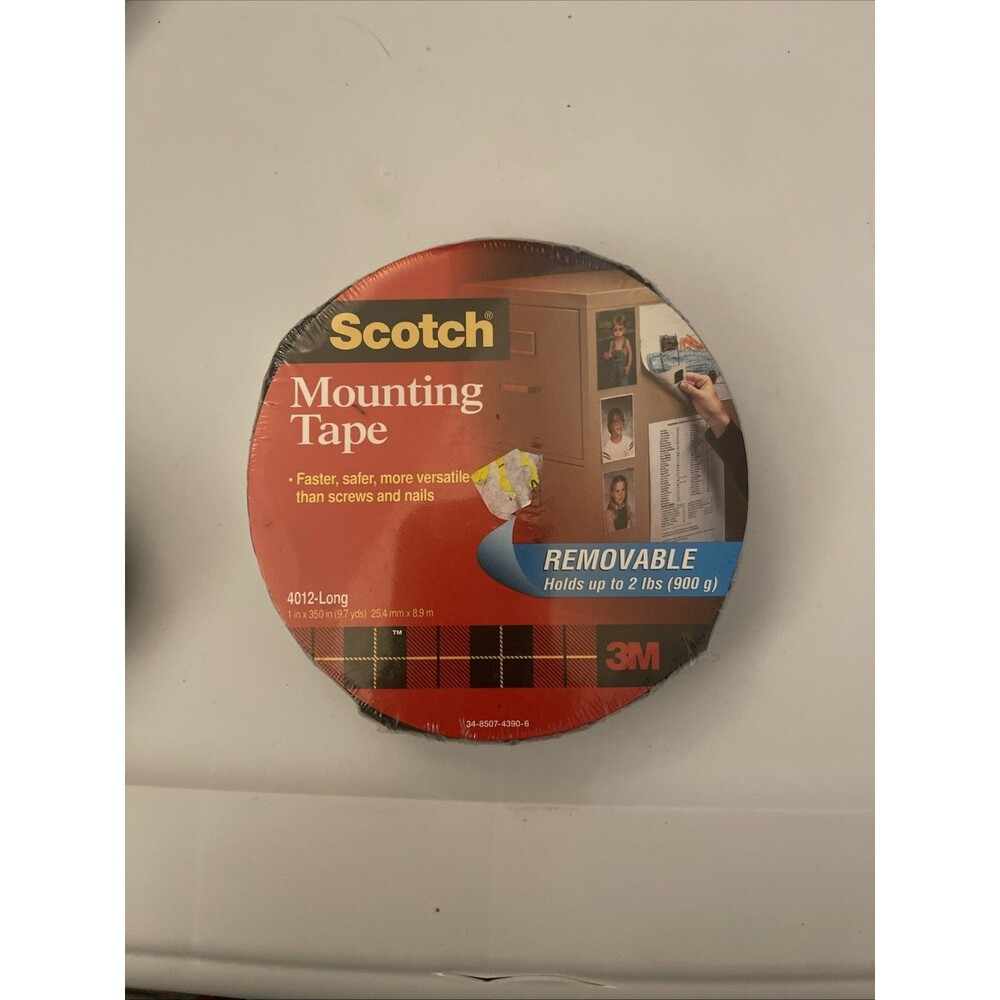 Scotch 4012 Mounting Tape 1 in x 350 in Black Holds Up To 2 lbs New Sealed
